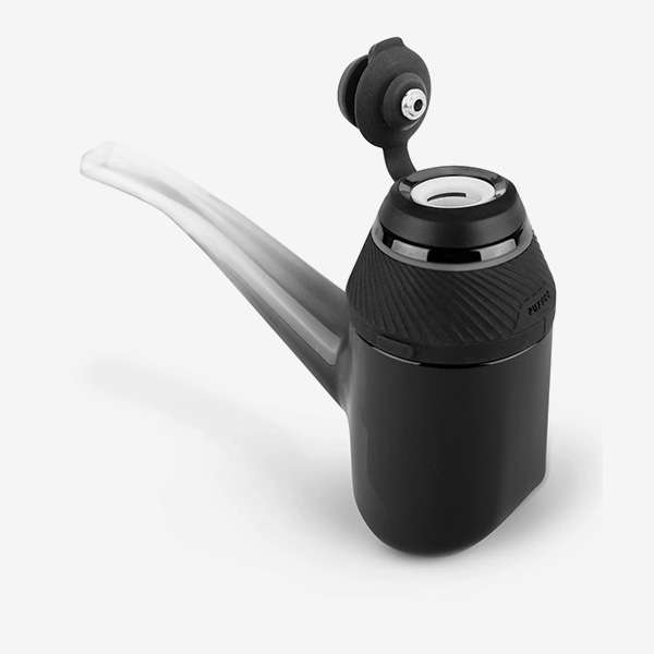 a black pipe with a plastic tube