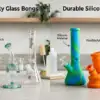 Glass water pipe with clear chamber and water filtration