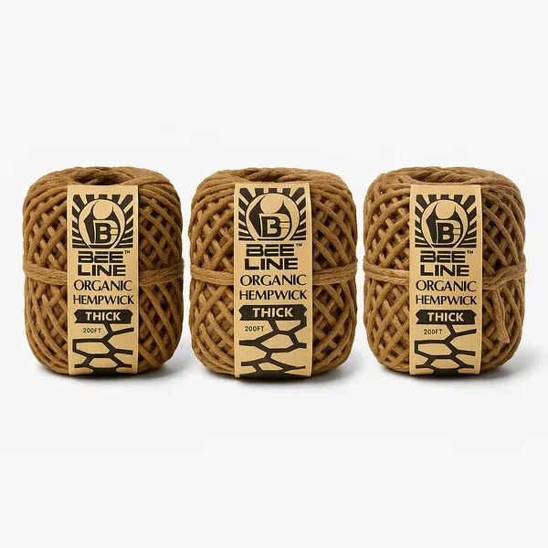 Bee Line Thick 200ft Organic Hemp Wick