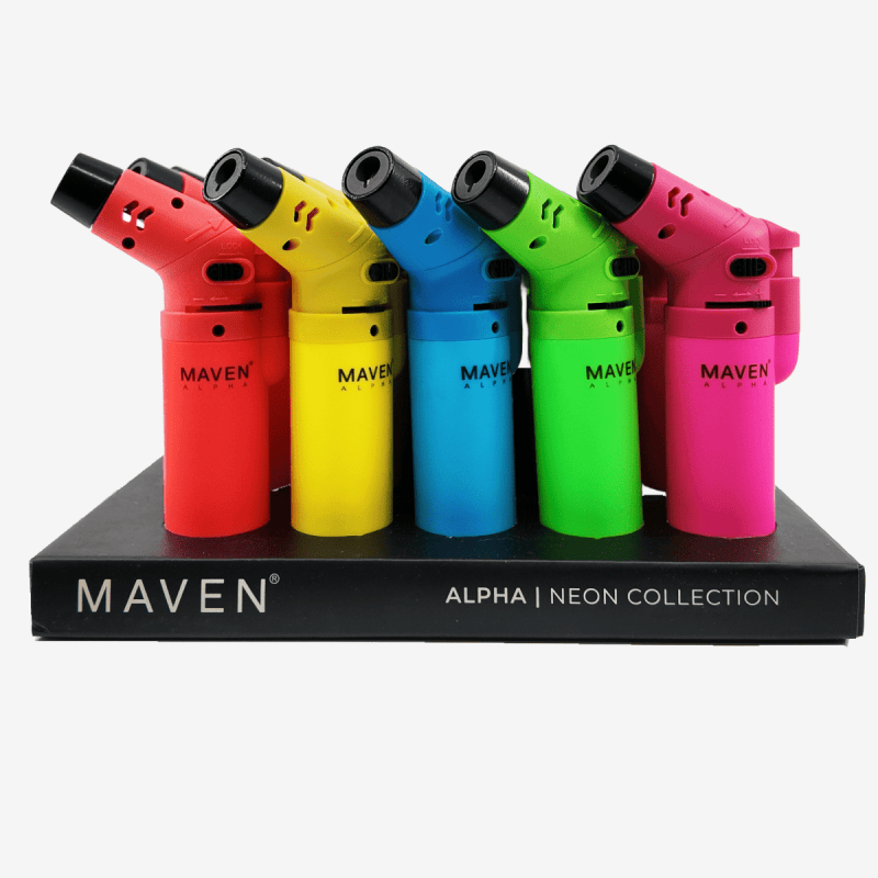 MAVEN ALPHA+ NEON TORCH LIGHTERS 15 CT