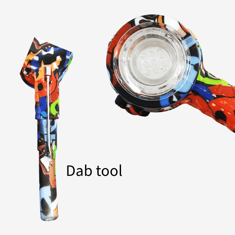 4.5" PRINTED SILICONE HAND PIPE