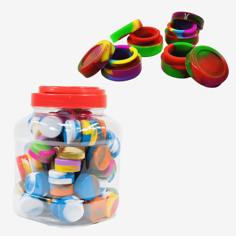 5ML MULTICOLOR SILICONE JAR [100 PIECES PER BOX.]