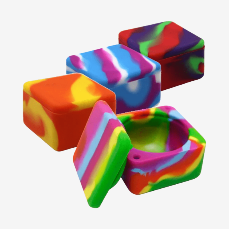 37ML MULTICOLORED SILICONE CUBE CONTAINER [20 PIECES PER ORDER.]