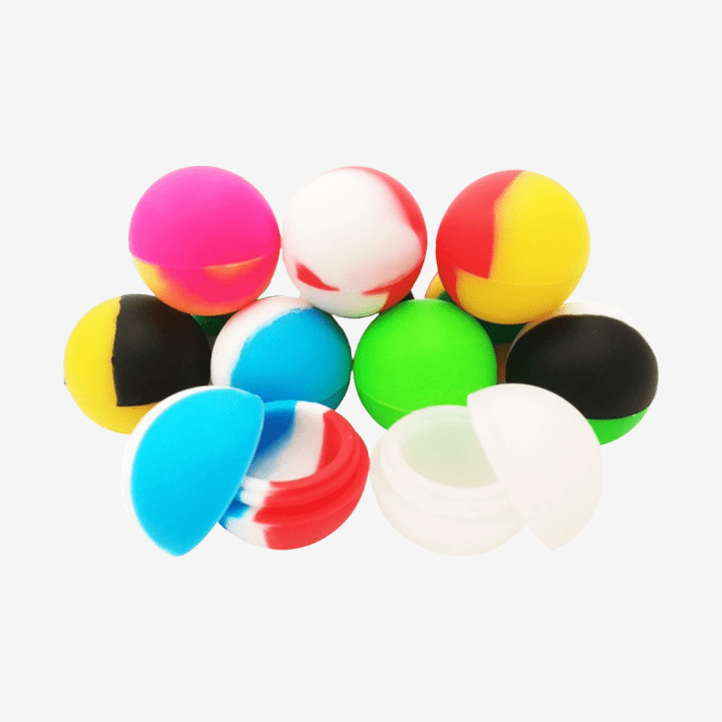 5.6ML SPHERE BALL SILICONE CONTAINER ASSORTED COLOR[100 PIECES PER BOX]