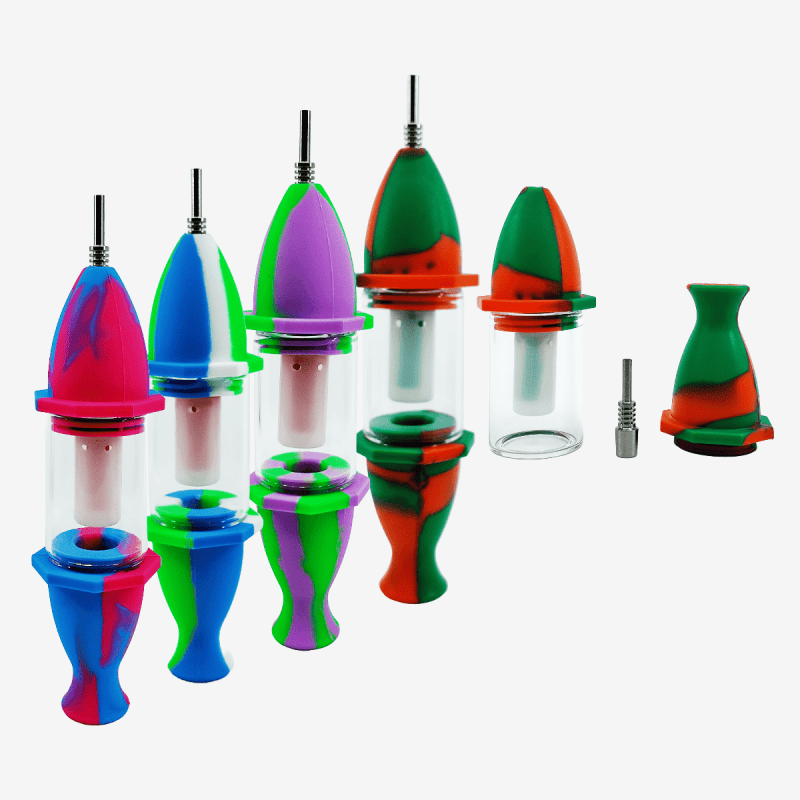8" ROCKET GLASS & SILICONE NECTAR COLLECTOR
